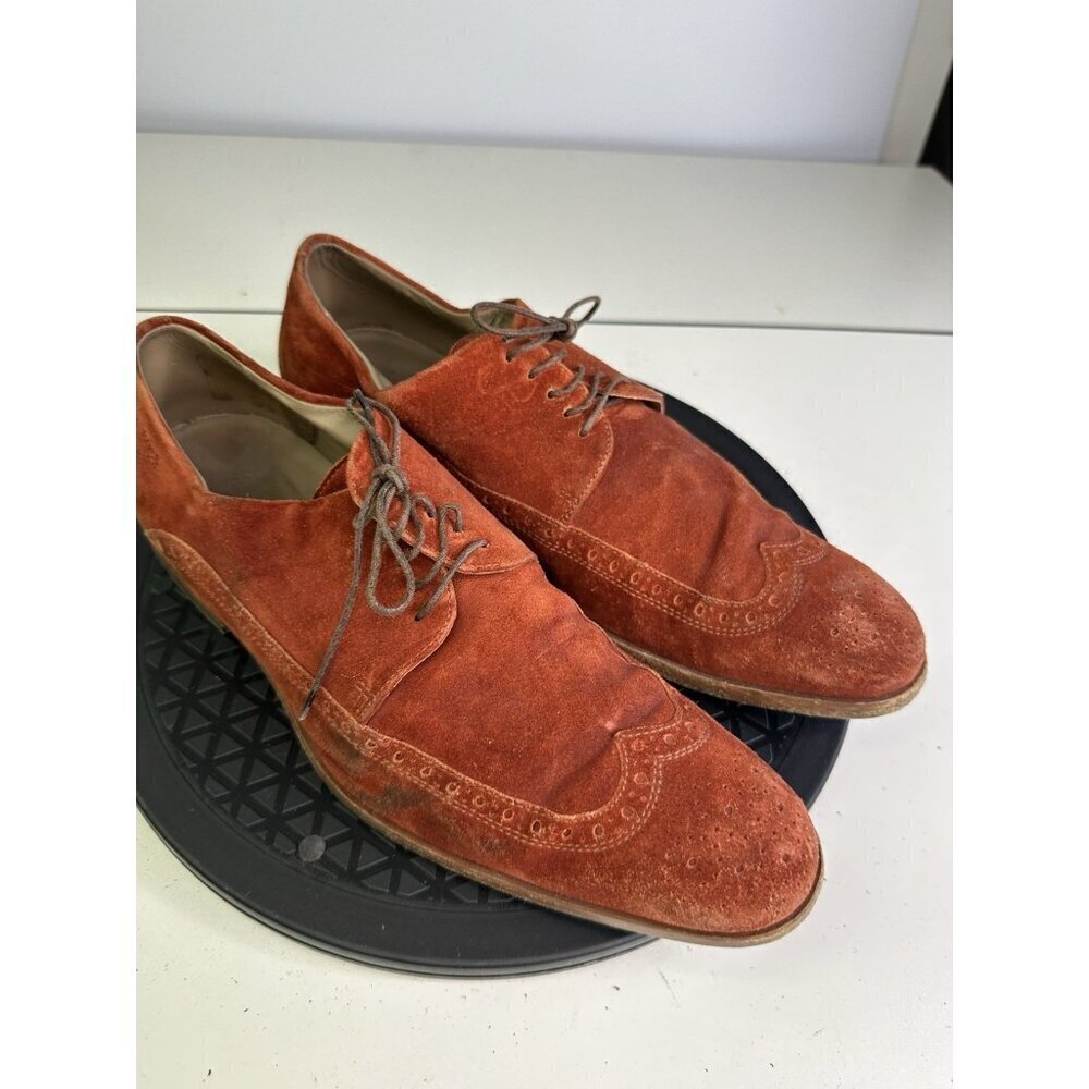 Hugo Boss Oxford Derby Wingtip Suede Shoe Size 7 Orange